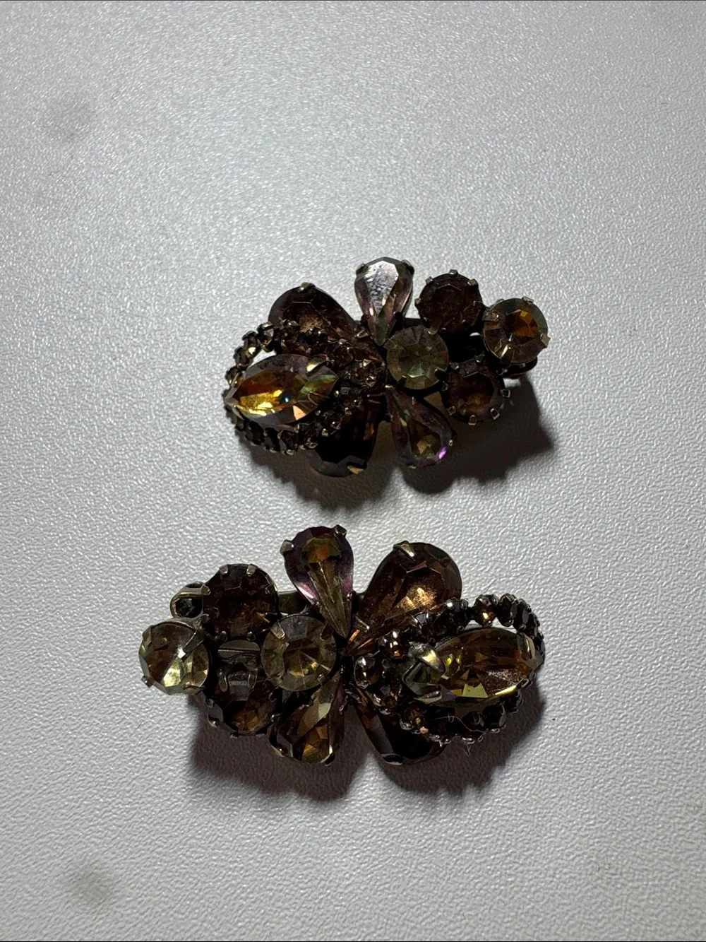 WEISS Aurora Borealis Rhinestone Brooch & Clip Earrings Set